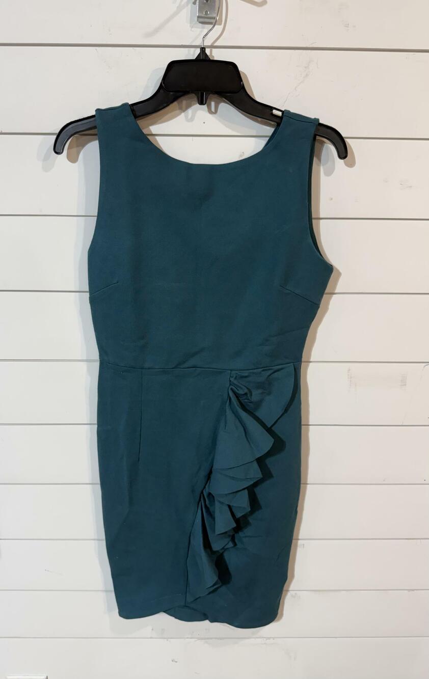 KAOS Italian Women's Teal Sheath Ruffle Dress Approx Small NWT
